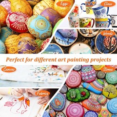 Caliart 36 Colors Acrylic Paint Set with 12 2 Fl Oz (Pack of 36), Regular