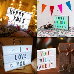293 PCS Cinematic Lightbox Letter Set, A4, 104 Black, 104 Multi-Color, 85 Icons