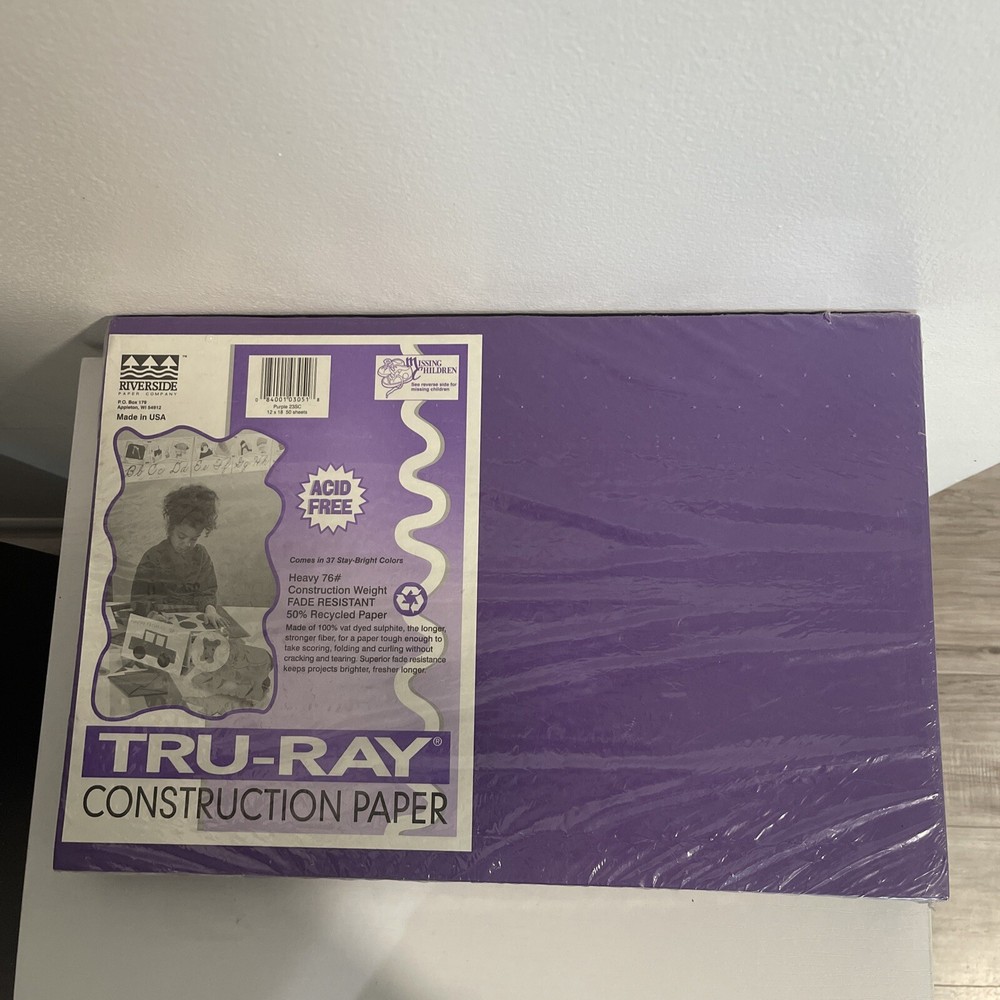 Pacon Tru-Ray 12″ x 18″ Construction Paper Purple 50 Sheets (P103051)