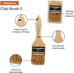 Chip Paint Brushes – 24-Pack – 2″ Chip Brushes for Paints, Stains, Varnishes, Gl