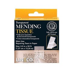 Lineco 1/2″ x 600″ Archival Transparent Mending Tissue, Pressure Sensitive