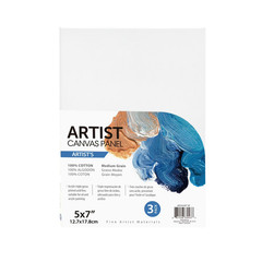 Artist Canvas Panel, 100% Cotton Acid Free White Canvas, 5″X7″, 3 Pieces, Deluxe
