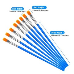 50Pcs Paint Brushes for Acrylics Painting Bulk Kids Paintbrushes Flat Nylon H…