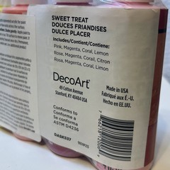 DecoArt Fluid Art Ready-To-Pour Acrylic Paint Set 4 x 4oz New Sweet Treat