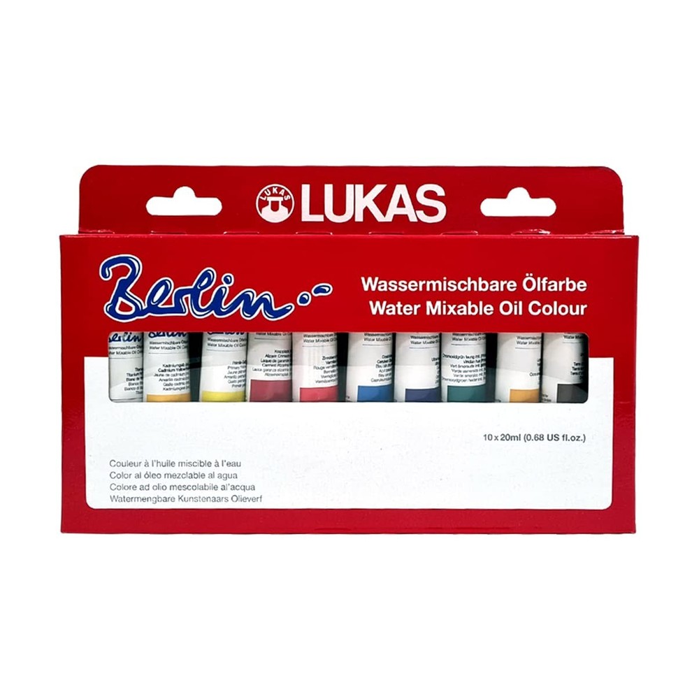 Lukas Berlin Pro Artists Water Mixable Oil Paint Set Of 10 Office Product