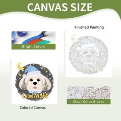 4 Pack Framed Paint by Numbers Kit Cute Dogs DIY Canvas Painting Art 10×10 In