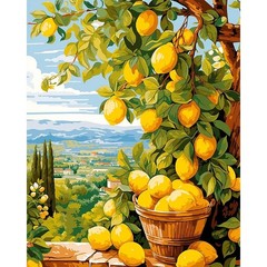 Lemon Paint by Numbers Kit for Adults DIY Frameless Canvas Art Painting