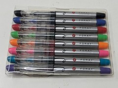 Set of 2 FORAY® Liquid Porous Point Pens 0.8 mm Fine Point Silver Barrel (57)