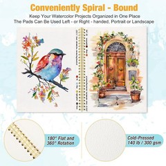16-Sheet 9×12 Watercolor Paper Pad – Eco-Friendly, Ideal for Students & Artists