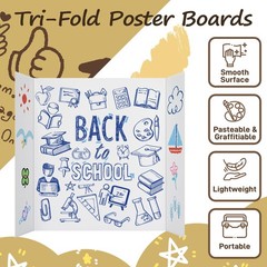 4 Pcs Small Trifold Poster Board, 21.5 x 14 inches X 14 inches, 4 Count