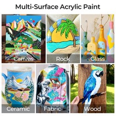 15 Colors Large Bulk Acrylic Paint Set 10 oz/300 ml for Artists