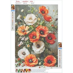 QINRUBB DIY Poppies Diamond Art Kit for Adults Beginners, Full Drill Colorful