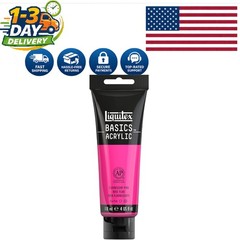 High-Quality BASICS Acrylic Paint – Vibrant 4oz Fluorescent Pink, Fade Resistant