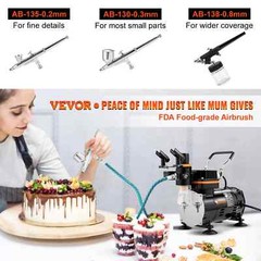 Dual-Action Airbrush Kit 120W Electric Spray Gun Air Brush Painting Professional