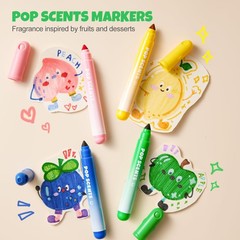 Jar Melo Scented Washable Markers for Kids 12 Count (Pack of 1), Multicolor