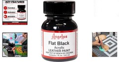 Flat Black Acrylic Leather Paint – Quick Dry Formula for Customization – 1 Fl Oz