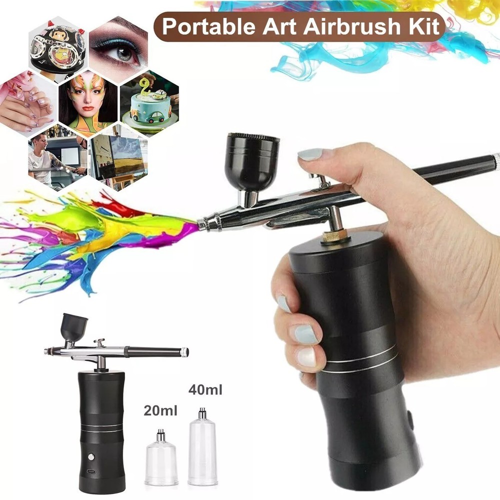Air Compressor Kit Portable Air-Brush Paint Spray Gun Nail Tattoo Art Airbrush