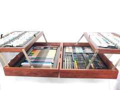 Art 101 Deluxe Art Oil Painting + Drawing Set 140+ Pieces Cherry Wood Case Box