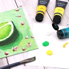 Professional Acrylic Paint Set 8 Primary Colors 120ml / 4.05oz Tubes Art Craft