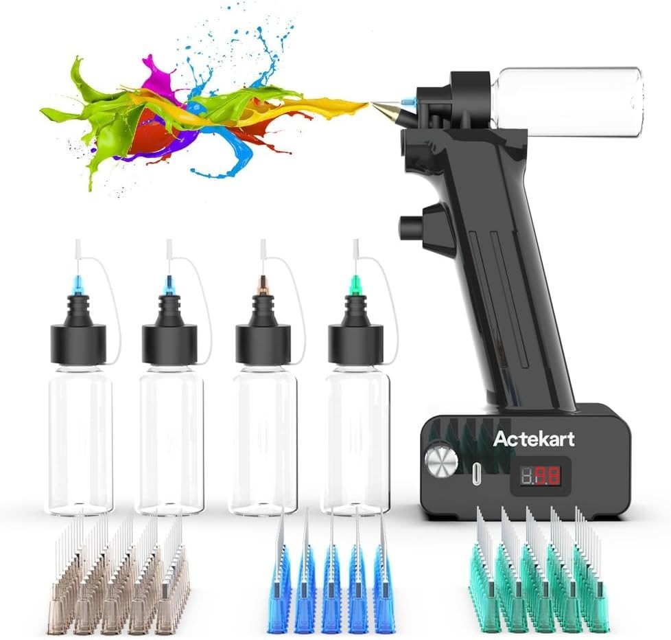 No-Clean Airbrush Kit with Disposable Nozzle (50pcs x 0.2mm & 100pcs x 0.3mm …