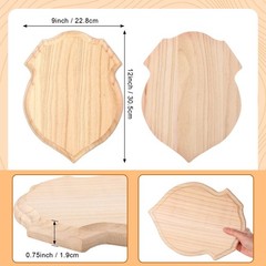 3 Pieces Unfinished Wooden Shield 9 x 12 x 0.75 inches, as the pictures show