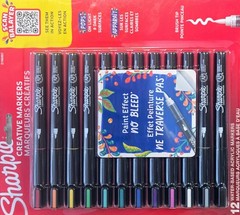Sharpie Creative Markers, Water-Based Acrylic, Brush Tip, Assorted Colors, 12…