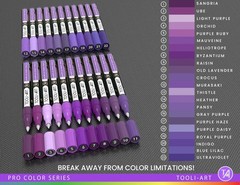 Acrylic Paint Pens 22 Purple Tones Assorted Pro Color Series Markers Set 0.7m…
