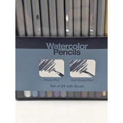 Watercolor Pencils Set of 24 with Brush Water-Soluble Art Drawing Pencils New