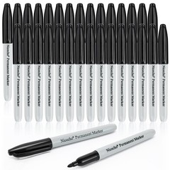Nicecho Permanent Markers, Black 1 Count (Pack of 30), ‎Black