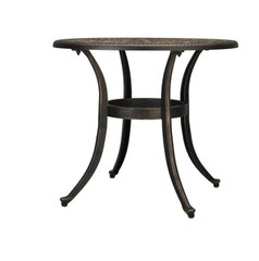 23.6inch Phoenix Table Round Garden Cast Aluminum Table Bronze