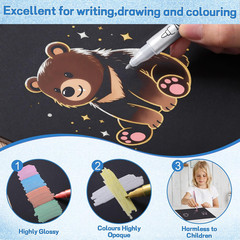 Prudiut 12 Pack Metallic Markers, Dual Tip Metallic Paint Pens, Water Based Acry