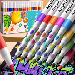 12-80 Colores Set Acrylic Paint Art Marker Pen Rock Painting for Kids Graffiti S