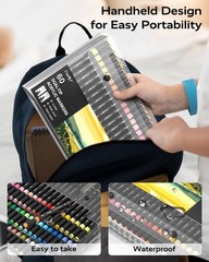 JusArt 60 Colors Dual Tip Acrylic Paint Pens Markers, Brush and Fine Tip, Premiu