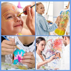 40 Pack Paint Brushes Set – Nylon Hair Round & Pointed Tips for Acrylic, Waterco