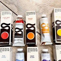 Vintage Speedball 37cc Water Soluble Block Print Ink Lot Of 15 Tubes