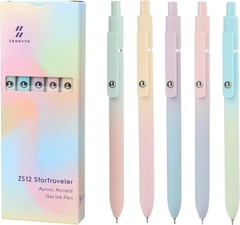 Gradient Black Gel Pens 5 Pcs Quick Dry Fine Point Writing Instruments for Gifts