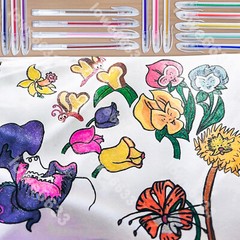240 Glitter Gel Pen Set 120 Pens + 120 Refills for Adult Doodle Coloring Books