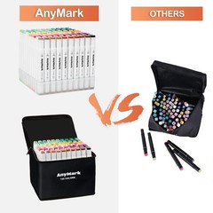 AnyMark Alcohol Markers, 60 Colors Dual Tip Art Coloring Markers Set for Kids
