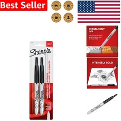 Ultra Fine Point Retractable Permanent Markers, 2 Black, Water Resistant