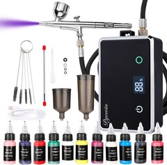Quiet Operation Cordless Airbrush Kit with Easy Clean Tools & Accessories