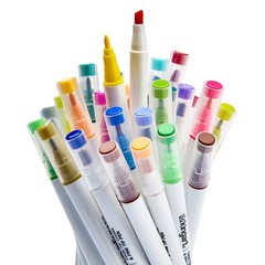 Twin-Tip Chisel & Fine Marker Set – 36 Colors – Water-Based Opaque Ink – Dual…