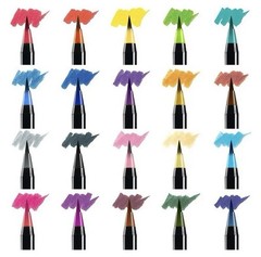 20 Color Watercolor Brush Pen Set Nylon Brush Tip Artists Art Markers Multicolor