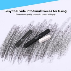 18 PCS Compressed Graphite Charcoal Sticks Black White Drawing Sketching Kit