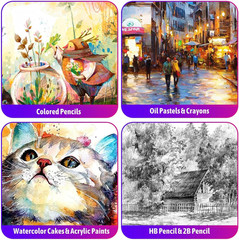 195 Pack Art Supplies Set Drawing Painting Kit With Sketchbooks Canvases Gift Bo