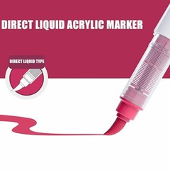 9 Color Series Set of Water-based Acrylic Paint Marker, Soft Brush Tips Blue