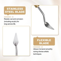 1.97″x0.75″ Stainless Steel Palette Knife Painting Tool Teardrop Blade for DIY