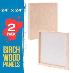 24″ x 24″ Studio 3/4″ Profile Depth Artist Wood Pouring Panel Boards Pack of 2