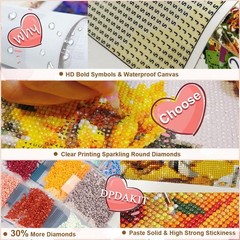 Diamond Art Kits for Adults, Bee Diamond Painting Kits for Beginner, 5D DIY Roun