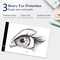 A4 LED Drawing Pad 3 Level Dimmable Light Board Kids Art Tablet