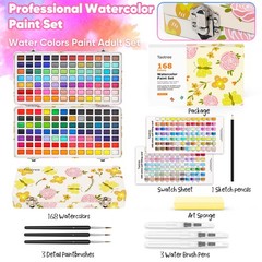 Taotree Watercolor Paint Set 168 Colors, Art Supplies Watercolors Kit Travel …